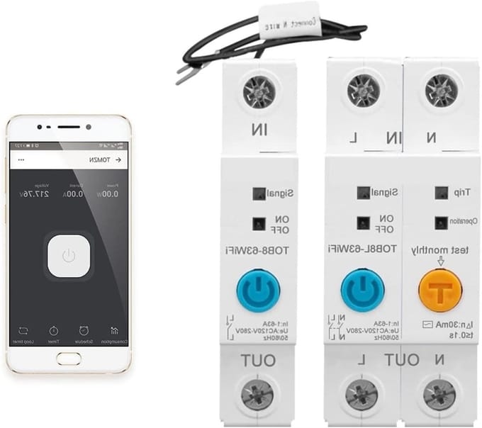 Slimme Energiemeter - Stroommonitor - Energieverbruik Meten - App Bediening - 63A - Wit