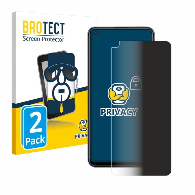 BROTECT - privacy screenprotector voor Xiaomi Redmi Note 9T 5G - Folie Beschermfolie Blauwlichtfilter 2 Stuks
