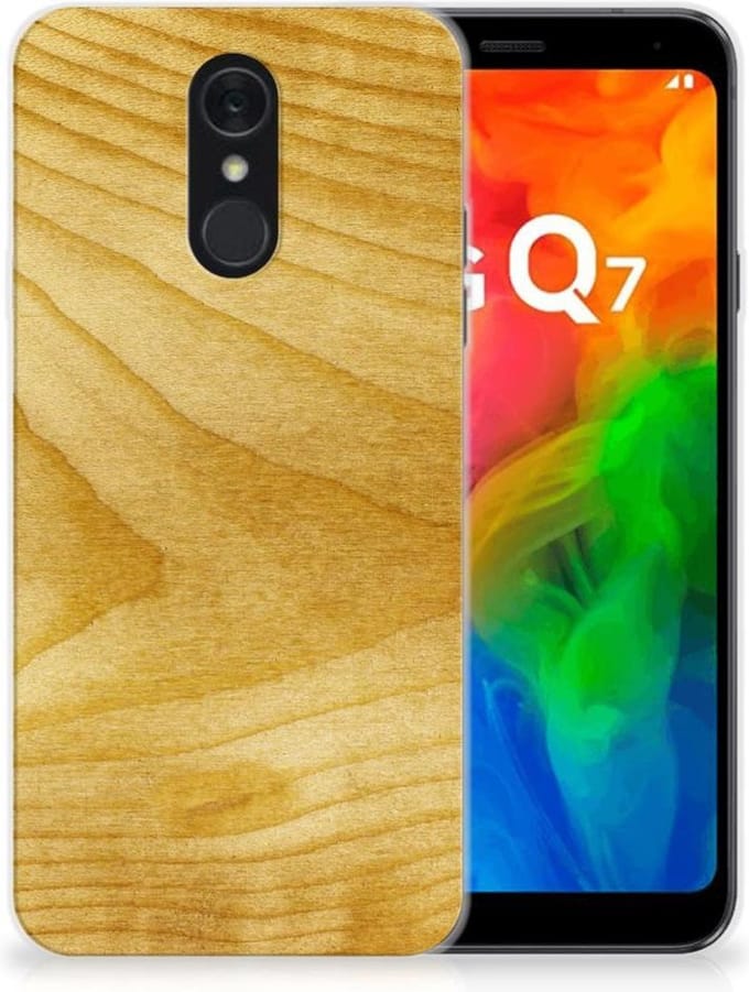 LG Q7 Bumper Hoesje Licht Hout
