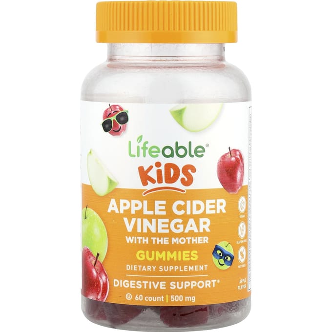 Kinder Appelciderazijn Gummies, Appel, Gummies, 60 Stuks