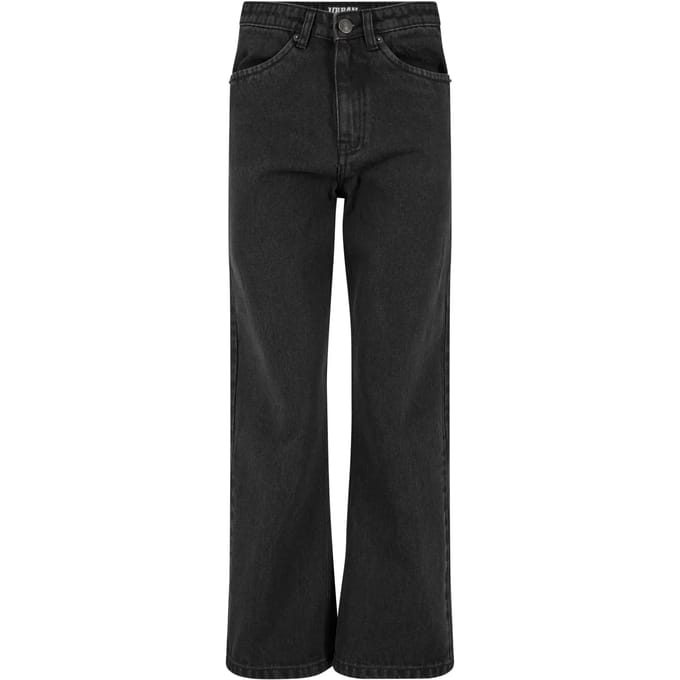 Urban Classics Dames Cropped denimbroek met rechte pijpen TB6815
