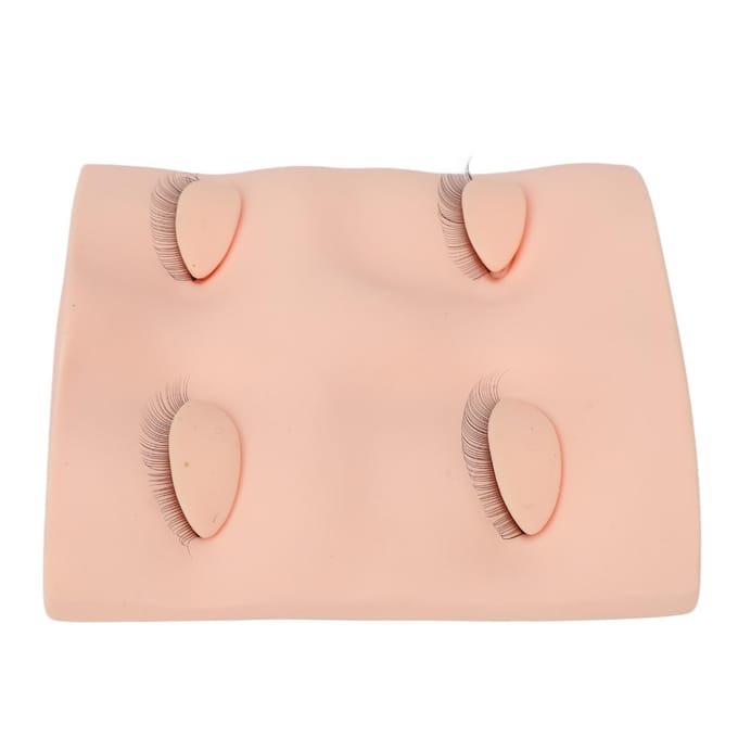 Oefenhoofd voor wimperextensions met verwijderbare oogleden voor make-uptraining roze roze