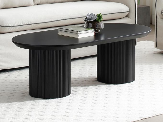 Vente-unique Salontafel van MDF - Zwart - LORIMILA