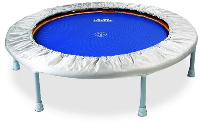 Heymans trampoline/rebounder Trimilin Mini Swing Inklapbare poten blauw-zilver