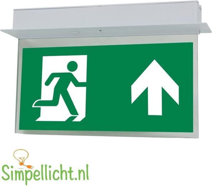 Led noodverlichting inbouw met onderhangend bordje