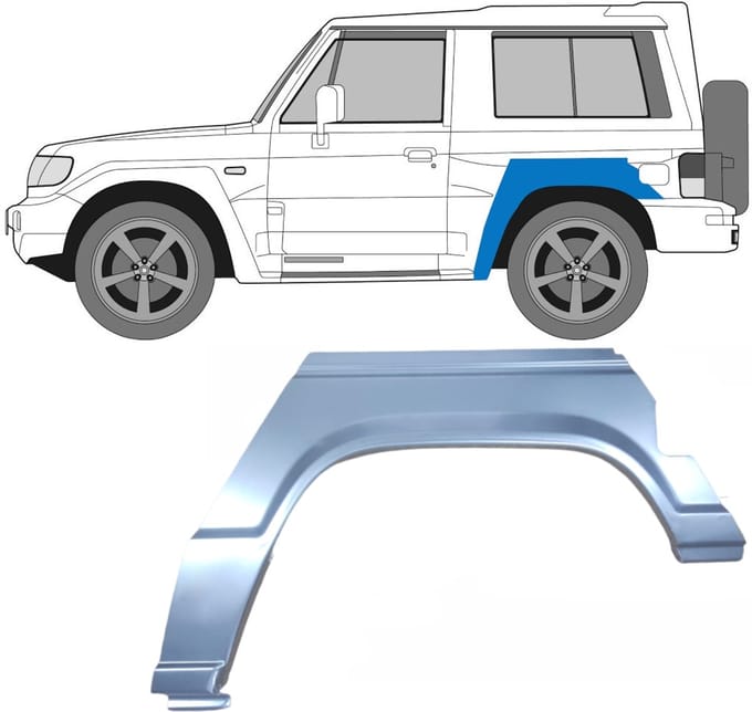 Reparatiepaneel achterspatbord voor Hyundai Galloper 1991-2003 / Links