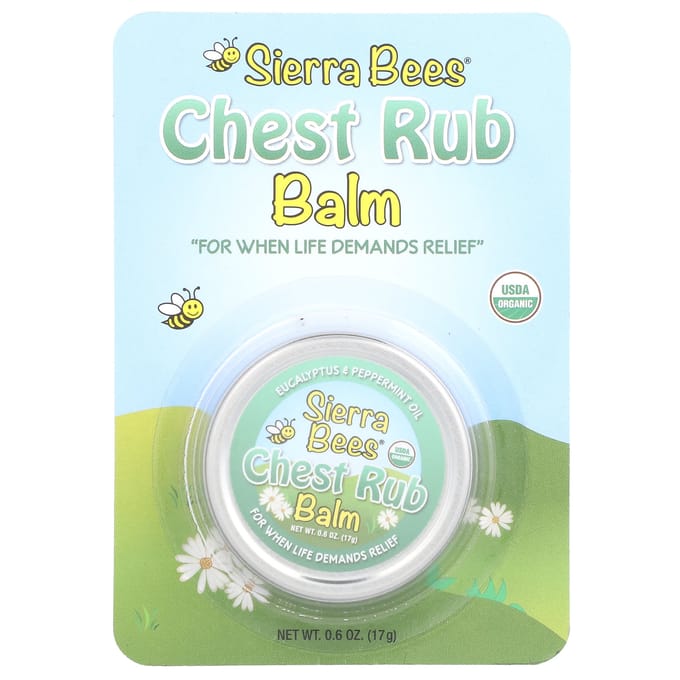 Sierra Bees, Borstbalsem, Eucalyptus & Pepermunt, 17 gram (17 gram) white