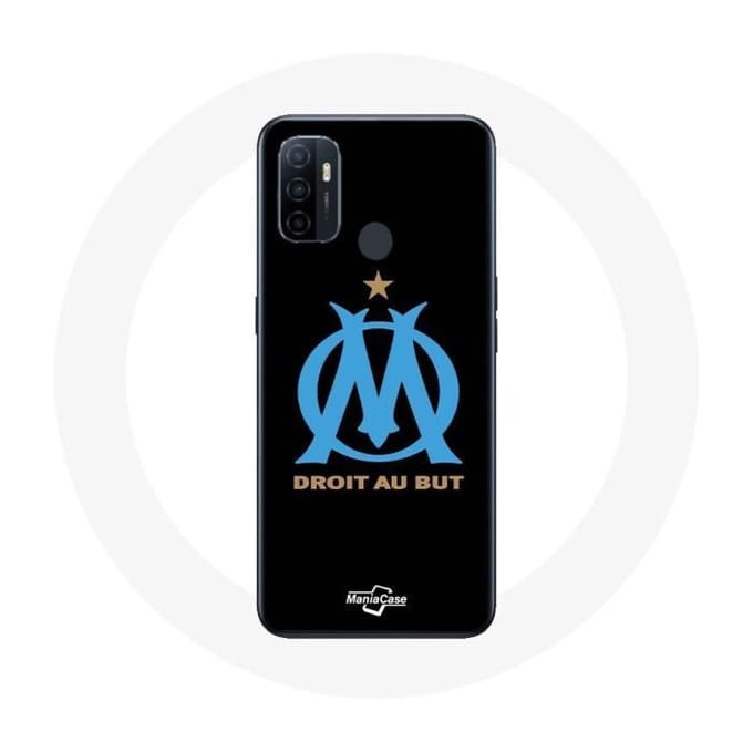 Coque Oppo A53 - Maniacase - Logo Olympique de Marseille - Rigide - Noir - Protection noir