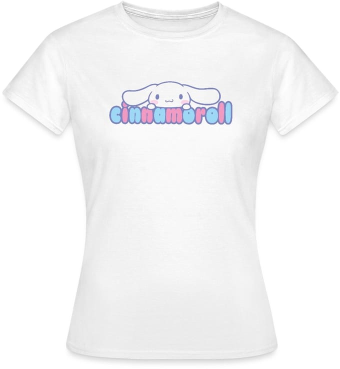 Cinnamoroll Gluurt Over De Letters T-Shirt Dames