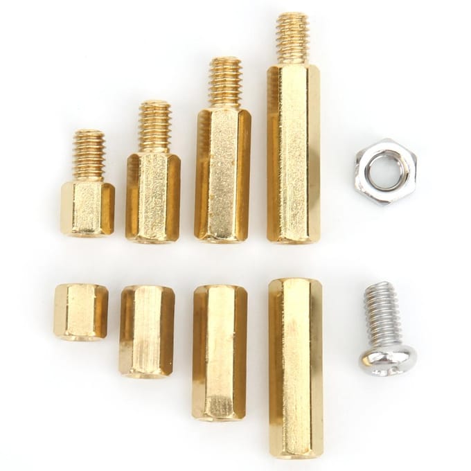 120 STUKS Messing Zeskant Standoff 304 Roestvrij Staal Schroef Moeren Set PCB Board Standoff Schroef Moer Assortiment