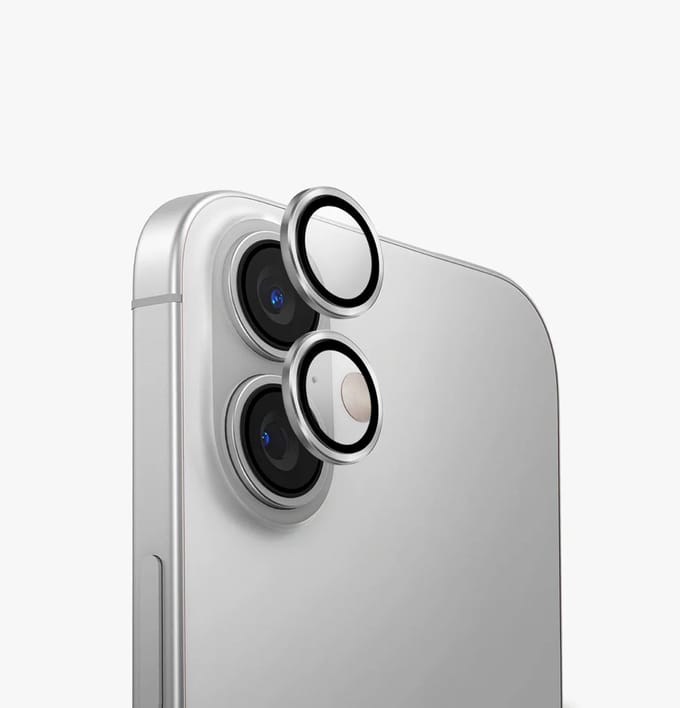 Mobile5 - Apple iPhone 16 en 16 Plus - Camera lens protector - Zilver