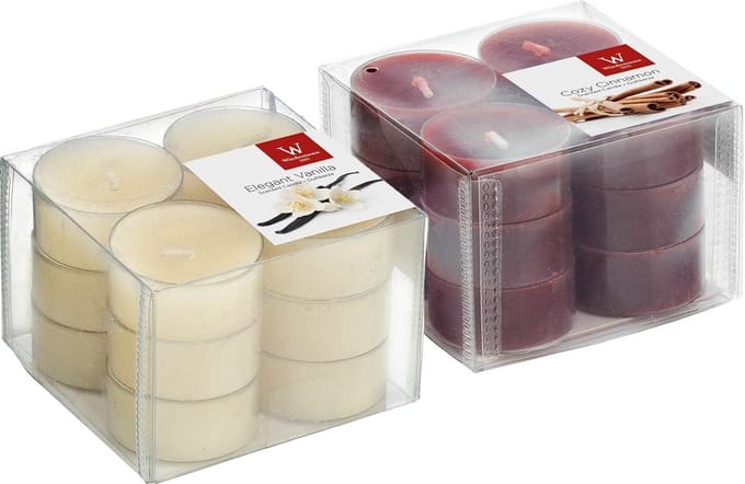 Geurkaarsen theelichtjes - 24 stuks - verse kaneel en vanille