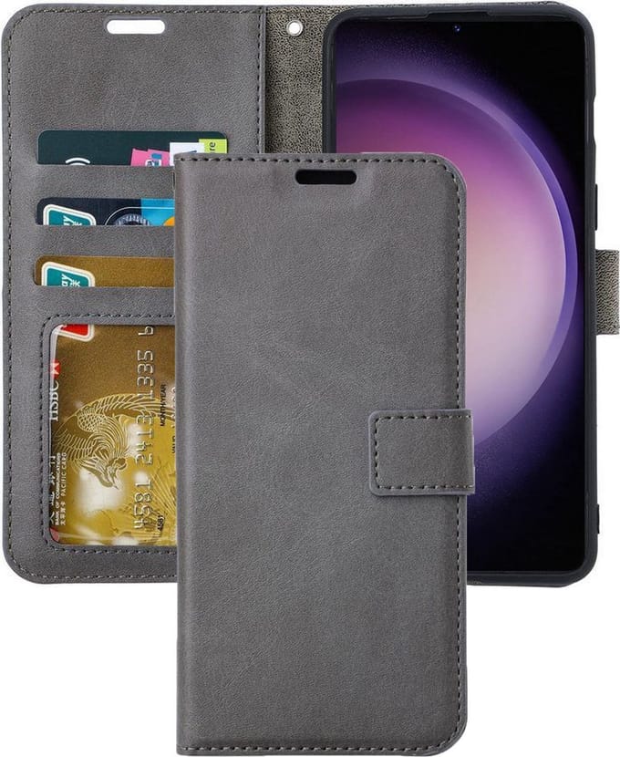 Portemonnee Book Case Hoesje Geschikt voor: Samsung Galaxy S23 Plus - Grijs