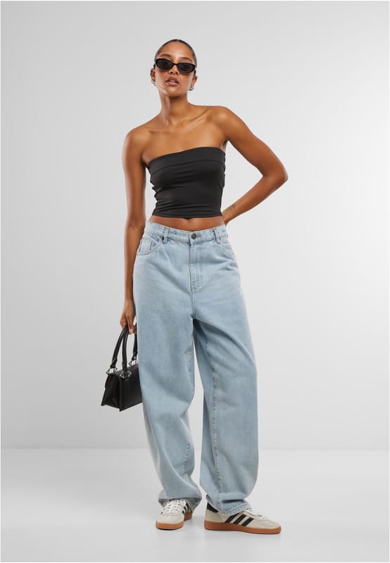 Urban Classics Bandeau CropTop Dames Top - zwart - M