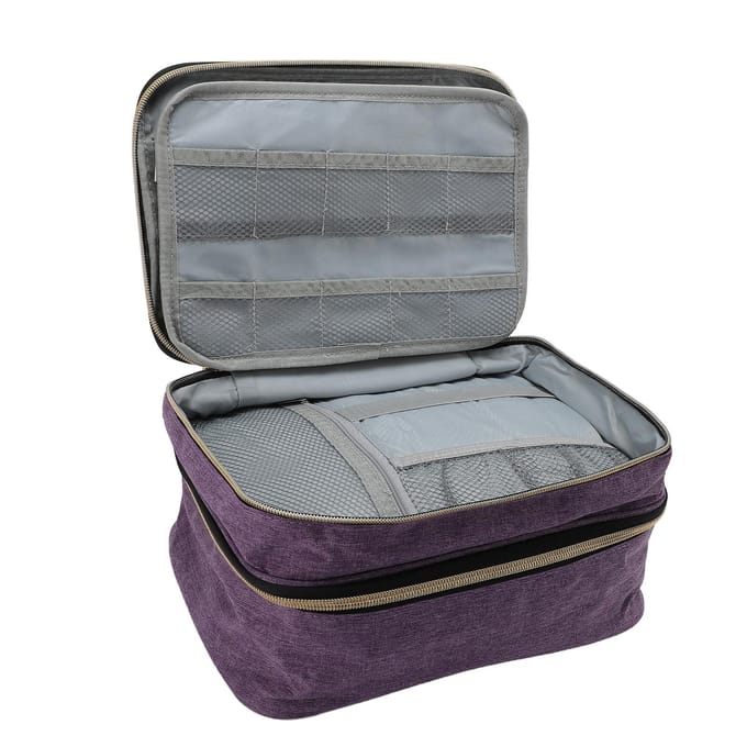 Organisateur d'Accessoires de Couture Double Couche Compartiments Multiples Polyester Imperméable Couture noir