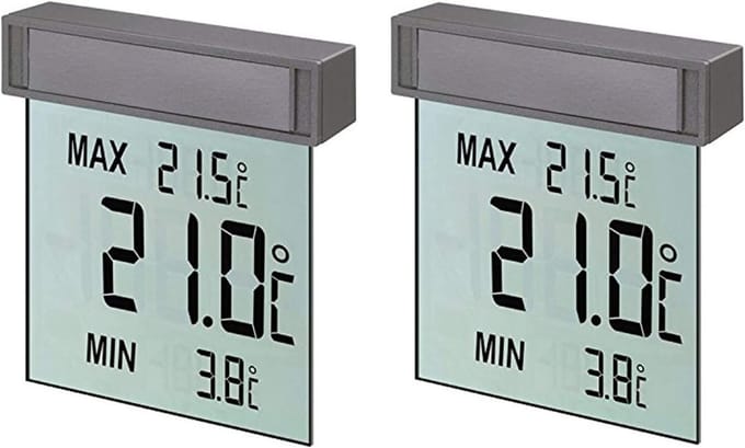 Digitale Raamthermometer met Buitentemperatuurweergave en Min/Max Geheugen