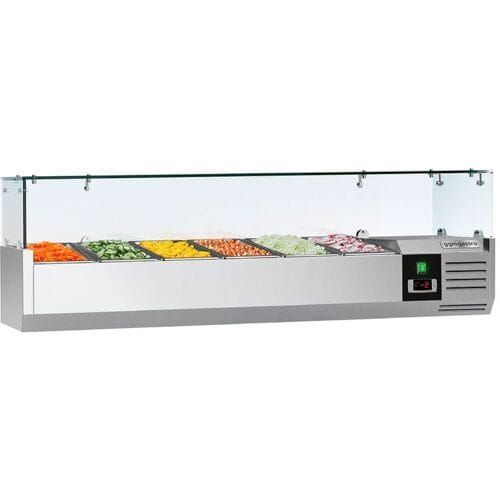 GGM Gastro Opzetkoelvitrine PREMIUM - 1400x335mm - 6x GN 1/4 zilver