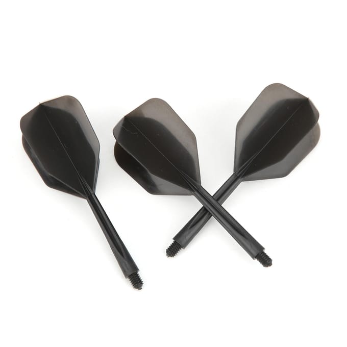 3 Stuks 2BA Geïntegreerde Transparante Dartschachten en Flights Standaard Vorm Anti-Breek Zwart black