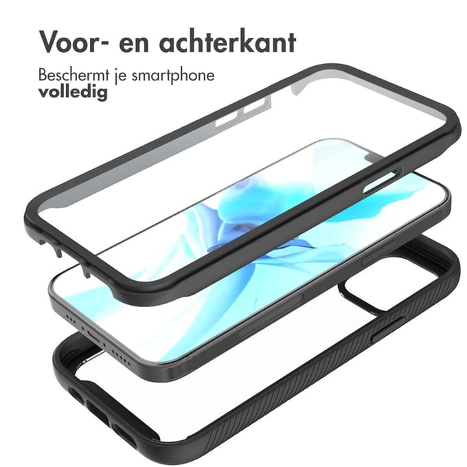 imoshion Hoesje - Geschikt voor Apple iPhone 12 Pro / 12 - 360° Full Protective Case - Zwart