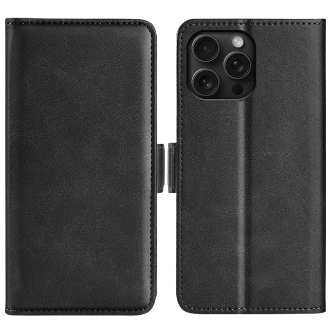 Comfycase Apple iPhone 16 Pro Max Bookcase Hoesje Zwart