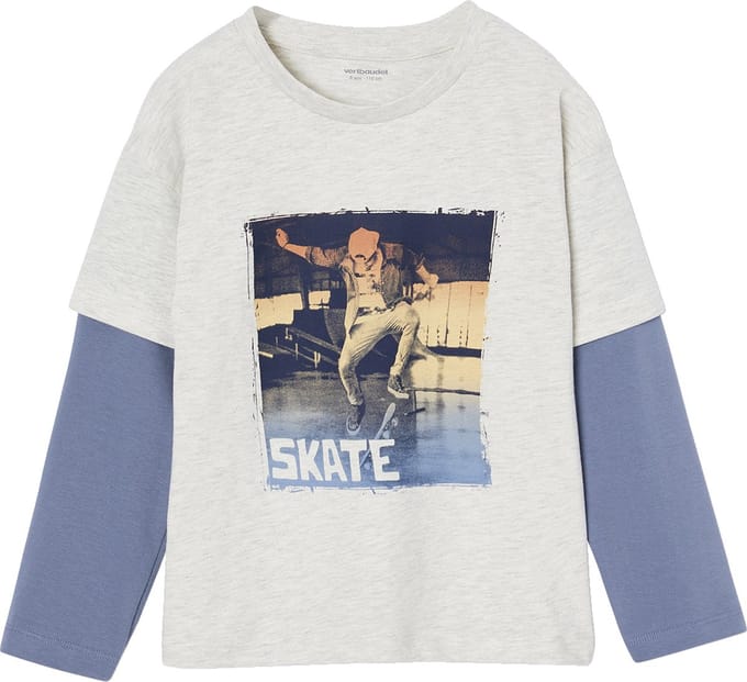 Vertbaudet Jongensshirt met dubbele mouwen