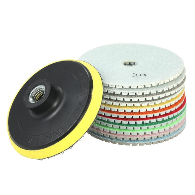 11-delige 4  100mm diamant natte polijstpads steunpadset betonsteen
