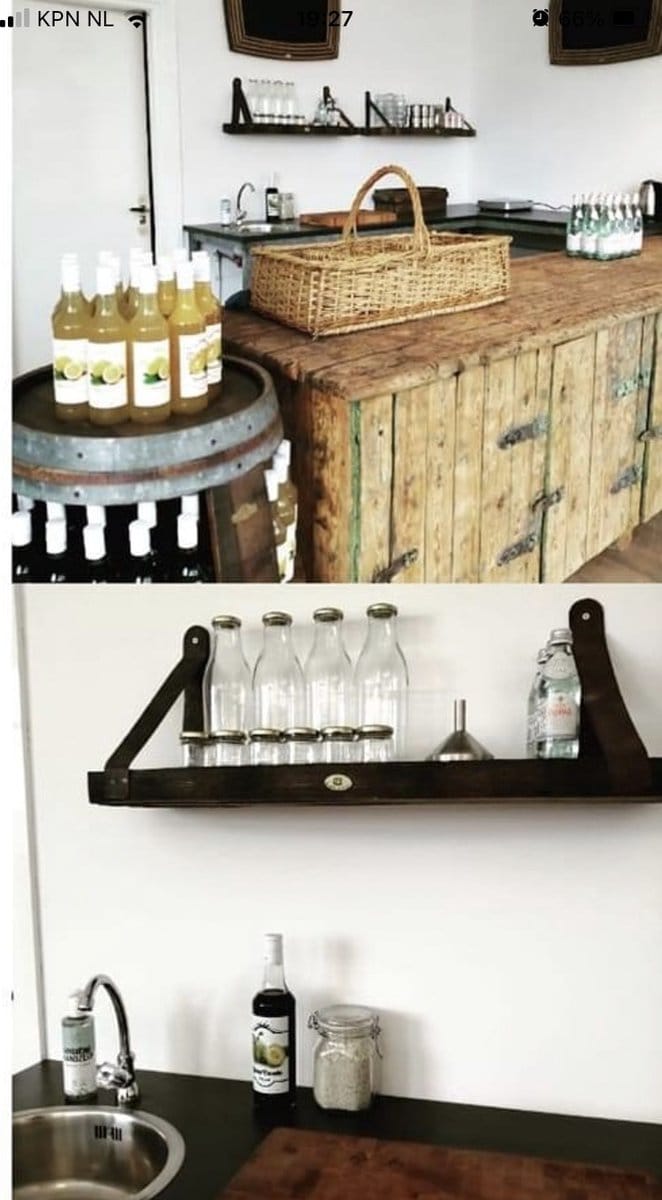 Wand display "Primitivo" / Wijnvat / Eiken duigenhout