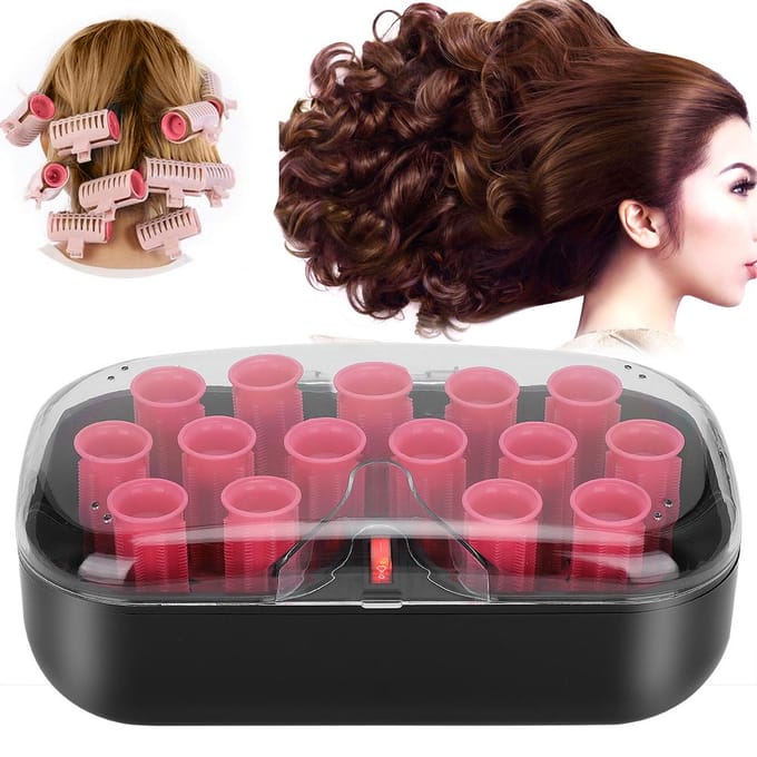 15 stuks elektrische permanentkrulspelden van 30 mm met haarklemmen red