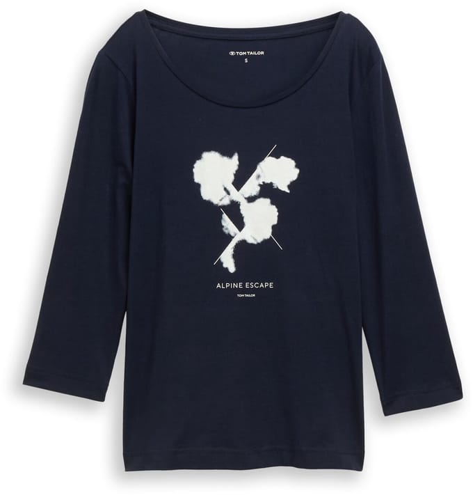 Tom Tailor - Shirt met lange mouwen en print - Maat M - sky captain blue