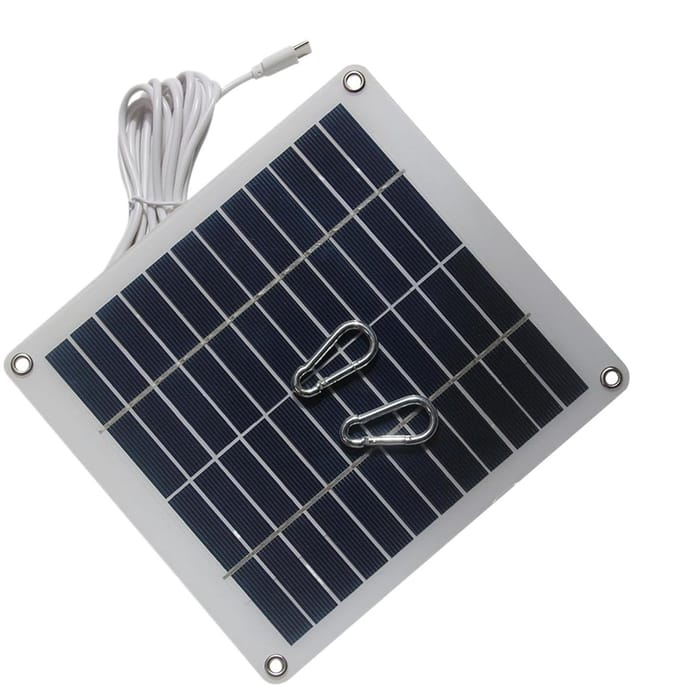 Zonnepaneel Oplader - Energie Paneel - Buiten Camera - Waterdicht Ontwerp - 50W 12V - Wit