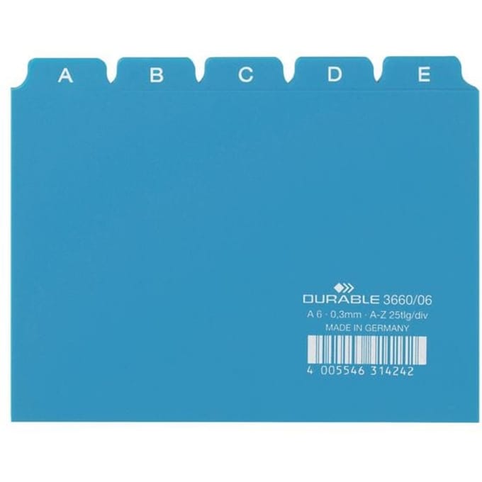 Tabbladen voor kaartenbak A6 (105 x 148 mm), A-Z