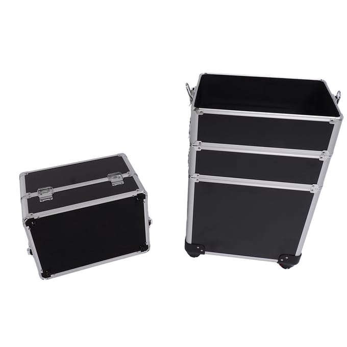 4-in-1 Draagbare Cosmetica Schoonheid Kappers Make-up Trolley Draagtas Koffer Doos wit