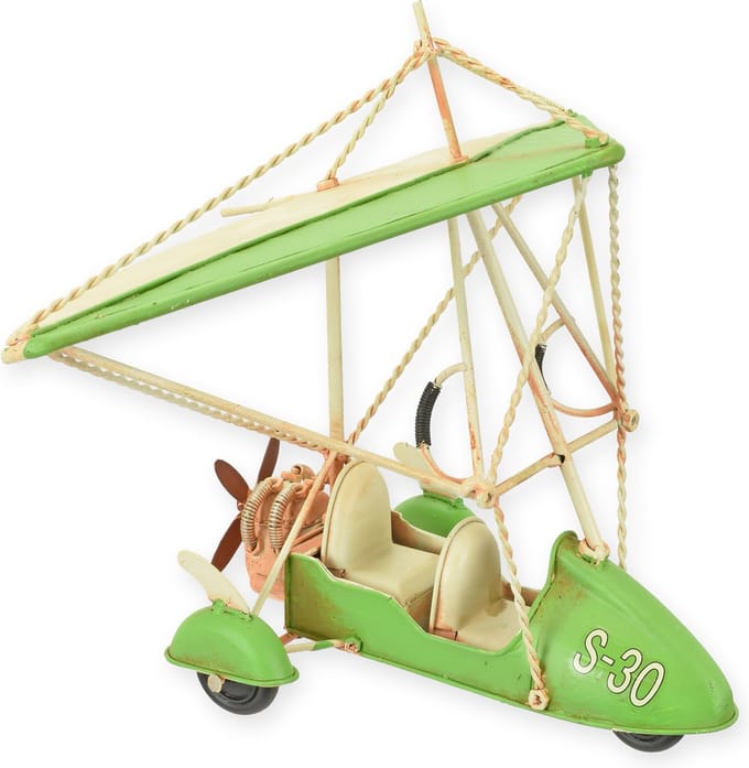 Paraglider - Paramotor - Miniatuur Model - Blik Metaal - Woondecoratie - 21x33x25