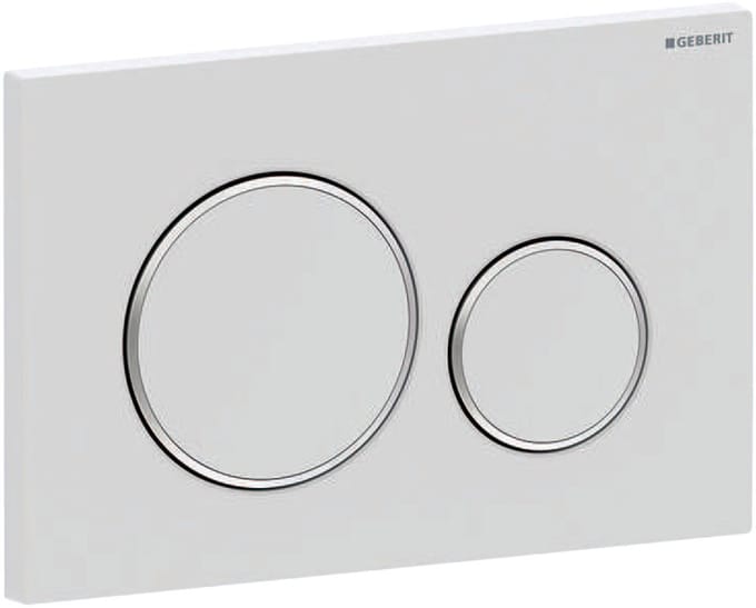 Geberit Sigma20 bedieningsplaat - 2-toets spoeling - rond - dualflush - mat wit chroom