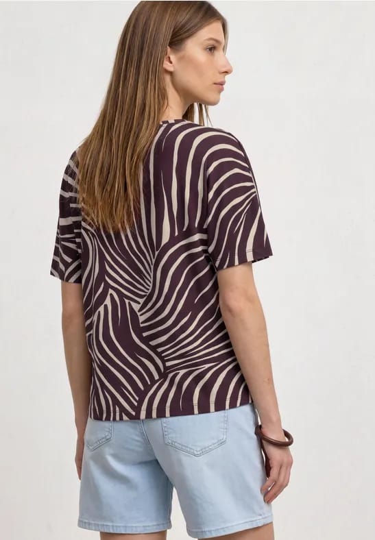Shirt met korte mouwen, ronde hals en print