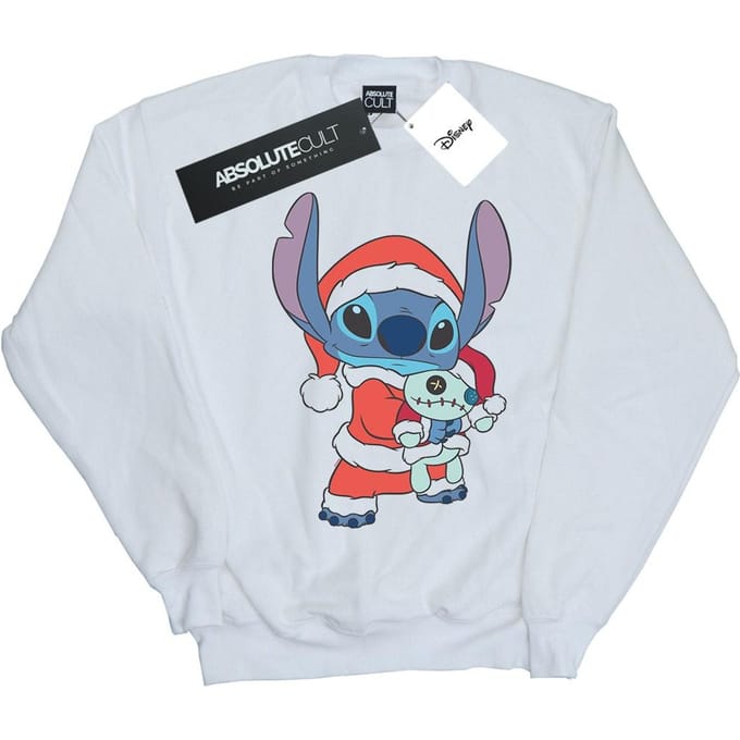 Disney Heren Lilo en Stitch Kerst Sweatshirt (Wit)