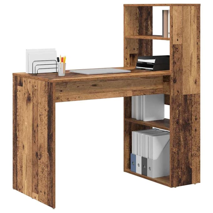 vidaXL - Bureau - Oud - Hout - Bewerkt - hout - 113 - x - 54 - x - 120 - cm