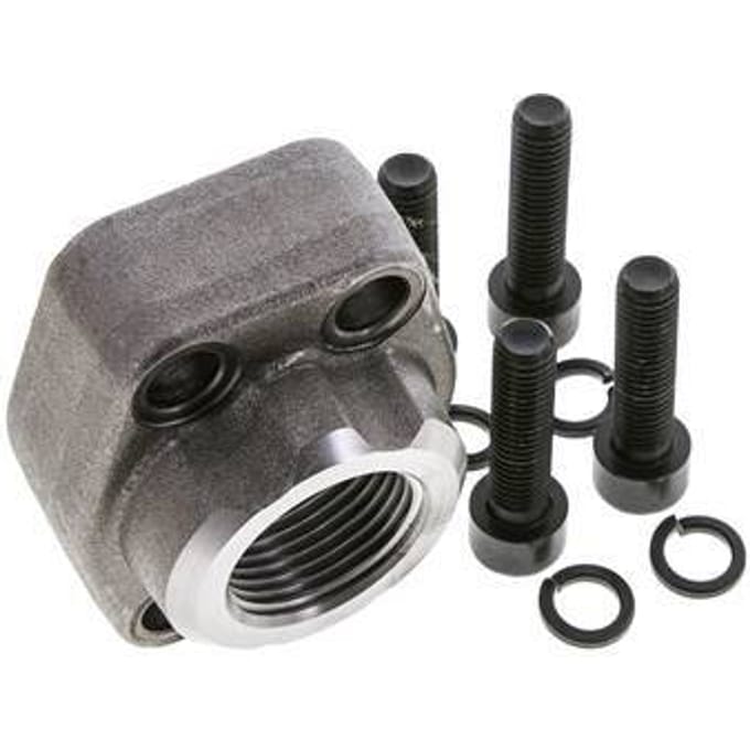 1-1/4'' SAE Flens 3000 psi Blank staal met G1'' Binnendraad ISO 6162-1