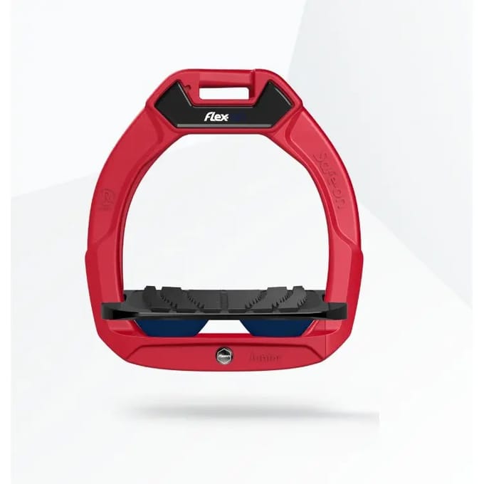 Veiligheidsstijgbeugels Paardrijden Schuin Grip Rood/Zwart/Marine voor Kinderen Flex-On Safe-On