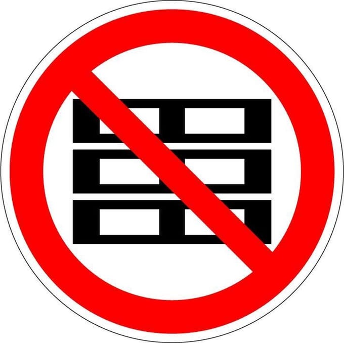 Verboden pallet te plaatsen sticker 200 mm