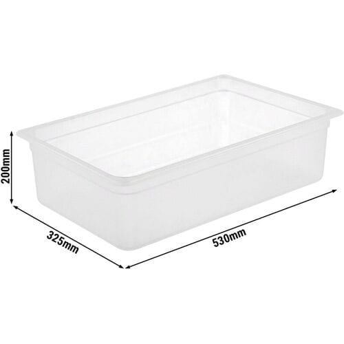 GGM Gastro (6 Stück) Polypropylen-Behälter GN 1/1 - Milchig - Höhe: 200mm Transparant
