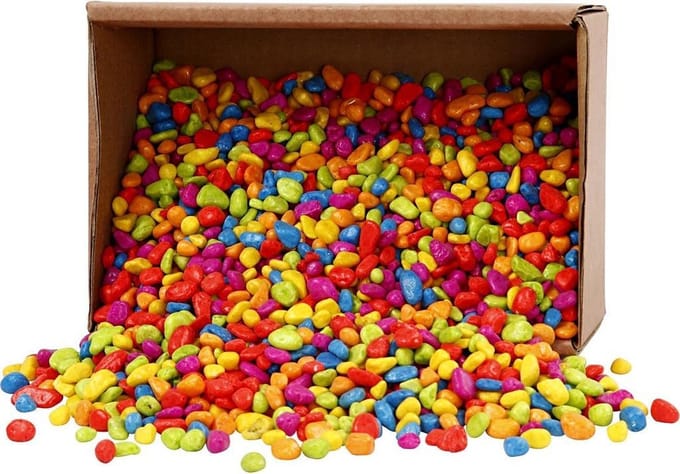 Mozaiek stenen, afm 8-10 mm, dikte 5 mm, sterke kleuren, 2 kg/ 1 doos