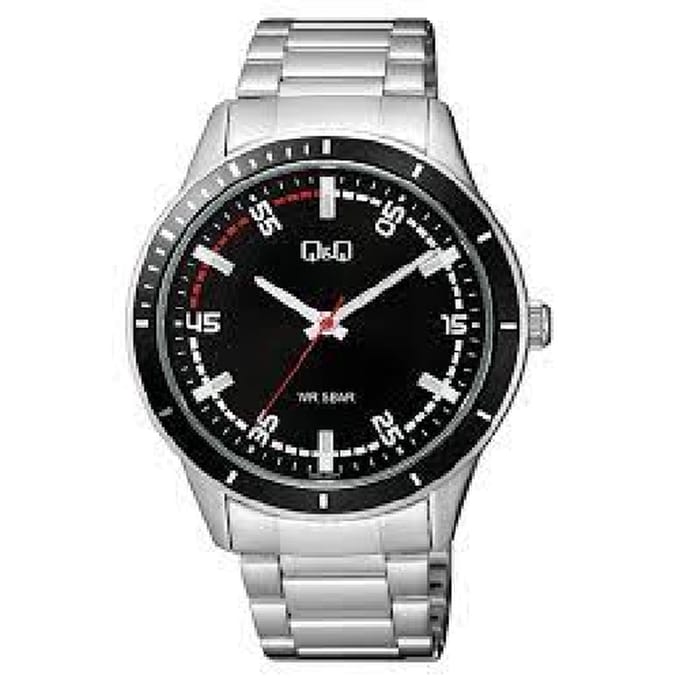 Q&Q model q09a-001py -herenhorloge-zilverkleurig -5 bar waterdicht