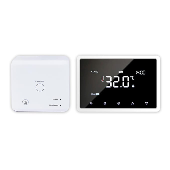 Wi-Fi slimme thermostaat Programmeerbare thermostaat met RF-ontvanger Tafelmodel APP voor wandmontage wit