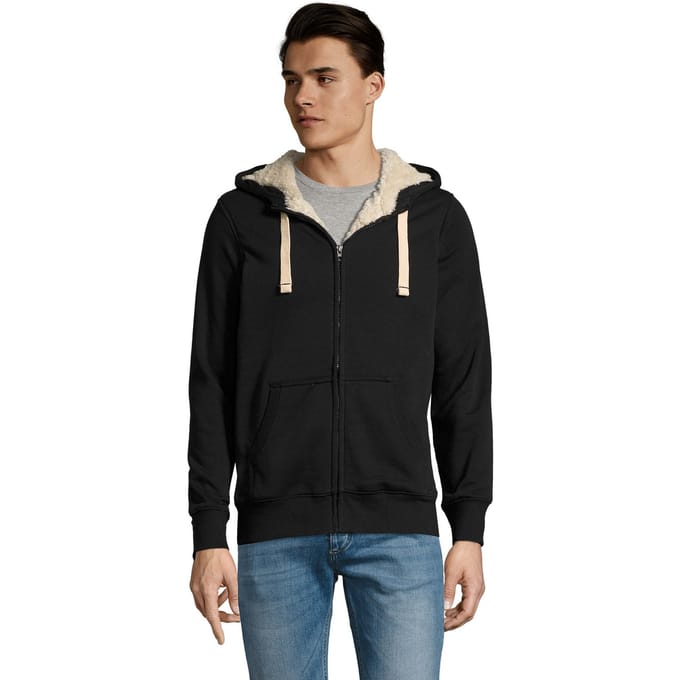 SOLS Sherpa jas met rits voor volwassenen (Zwart)