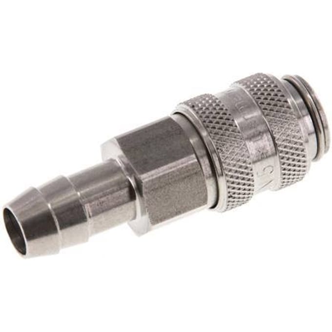 RVS DN 5 Luchtkoppeling Snelkoppeling 9 mm Slangpilaar Double Shut-Off
