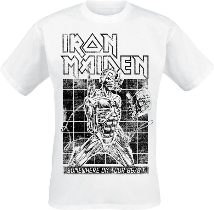 Iron Maiden T-shirt - Sit Tour 86/87 - S tot 4XL - voor Mannen - wit