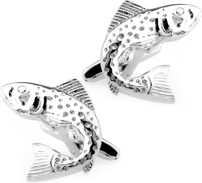 Amanto Manchetknopen Ercan - 316L Staal - Vissen - 21x15mm