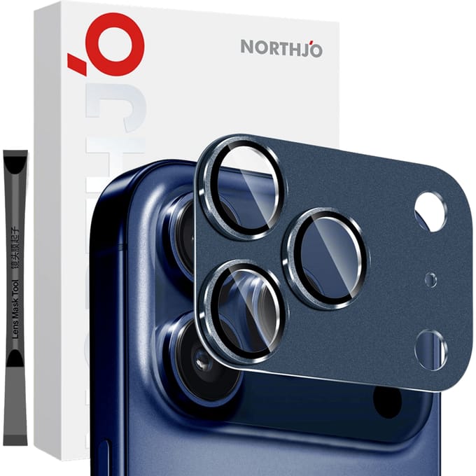 Northjo iPhone 17 Pro Max Full Cover Camera Protector Blauw