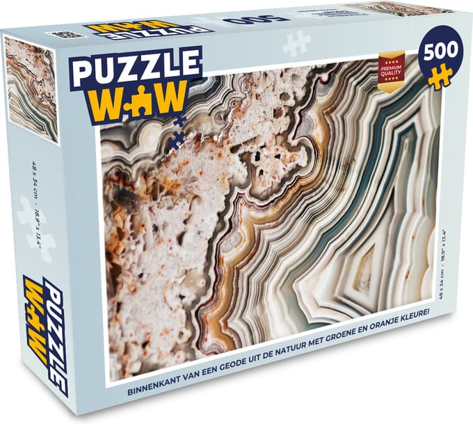 Puzzel Edelsteen - Marmer print - Natuur - Abstract - Legpuzzel - Puzzel 500 stukjes